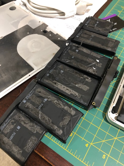 Original MacBook Pro battery after removal