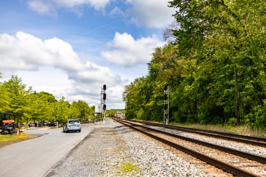 CSX M217-29 passing Point of Rocks Station in Maryland