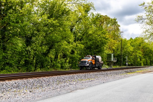Maintenance truck on the tracks at Point of Rocks in Maryland